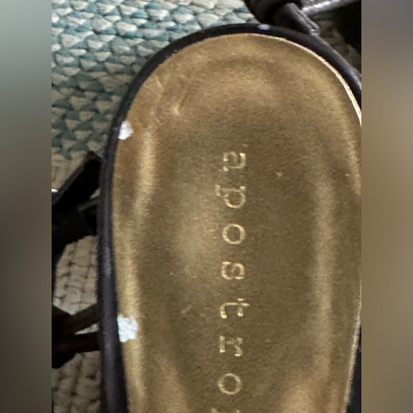 Women's Apostrophe Vera Open Toe Wedge Sandal Brown Shoes Size 6.5M - Picture 9 of 10